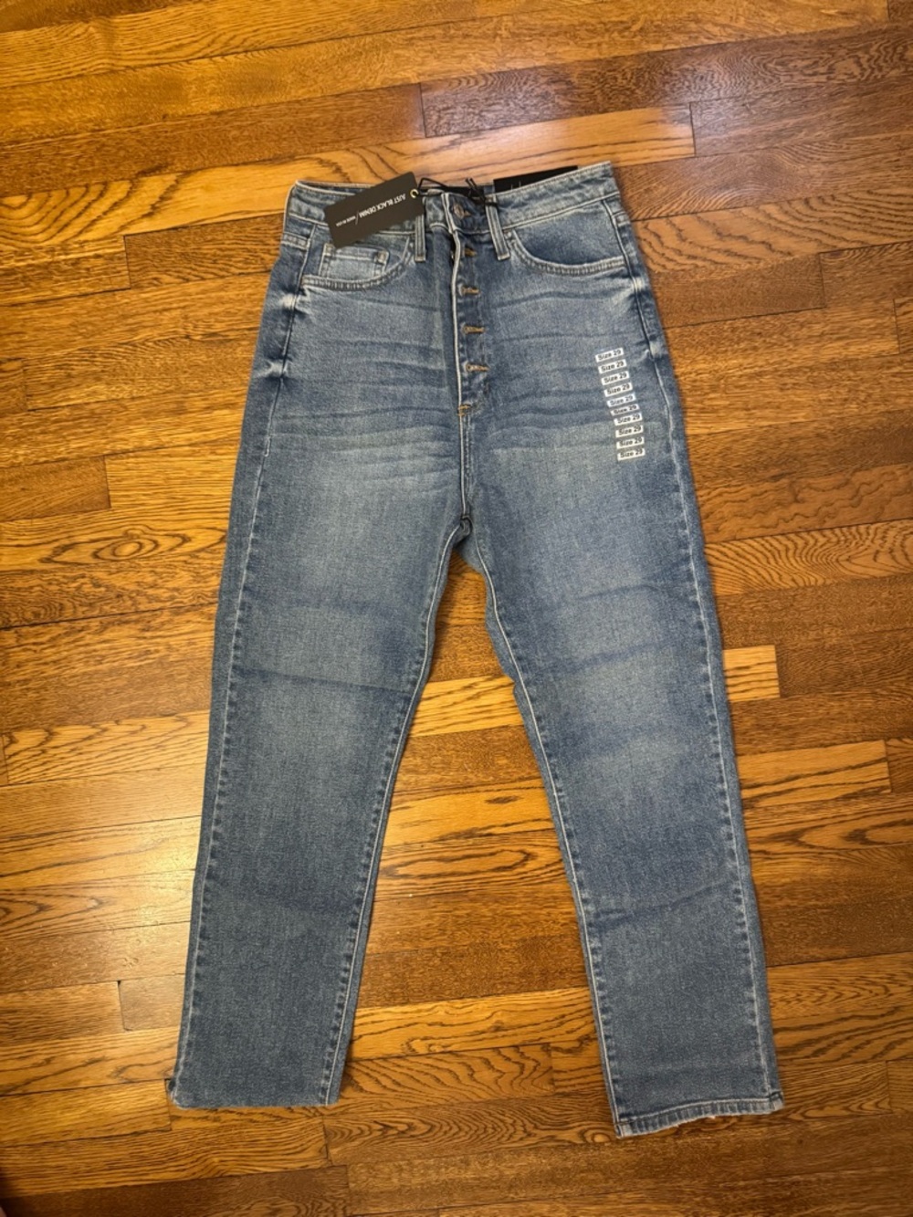 Just Black High-Rise Button-Fly Jeans - Blue Denim